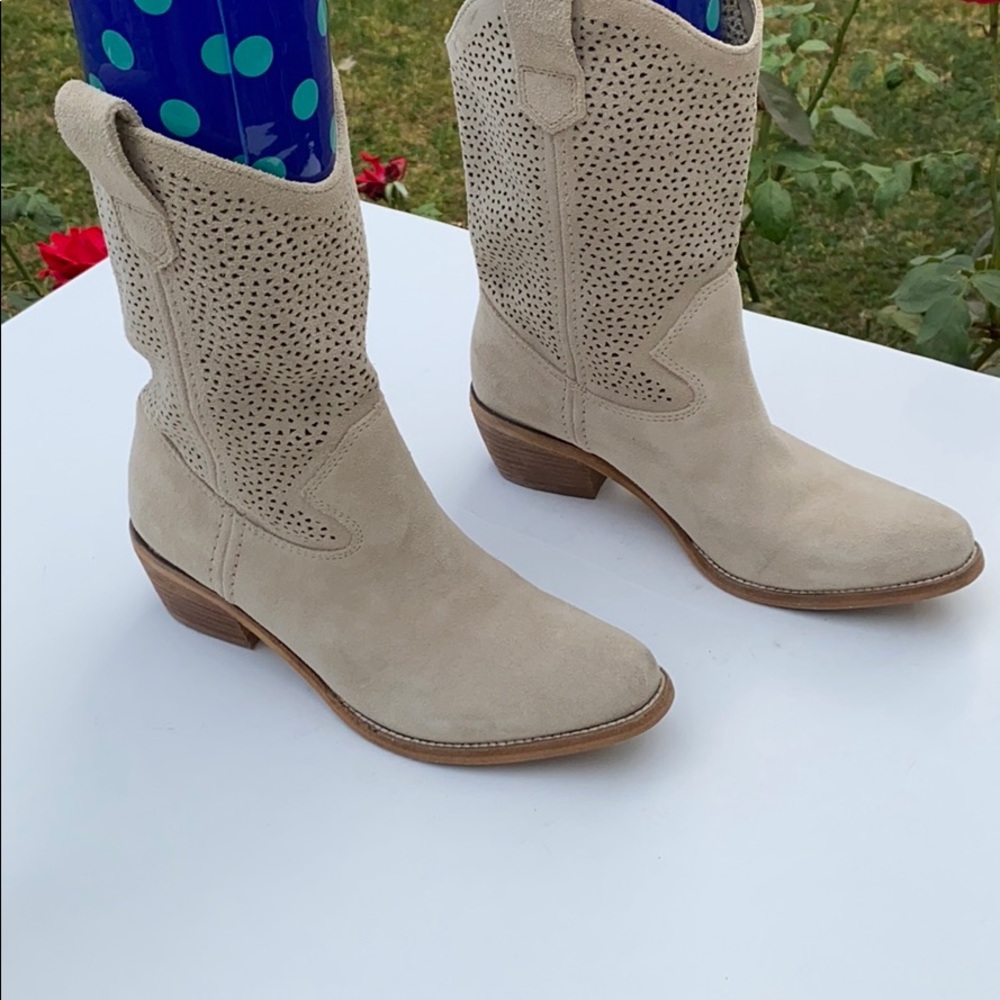 BCBGeneration beige suede cowboy style boot size 7